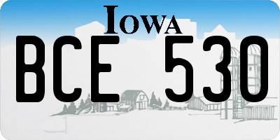 IA license plate BCE530
