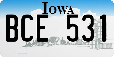IA license plate BCE531