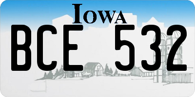 IA license plate BCE532
