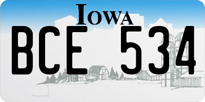 IA license plate BCE534