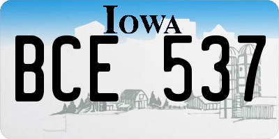 IA license plate BCE537