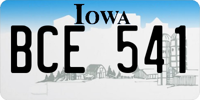 IA license plate BCE541