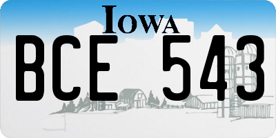 IA license plate BCE543