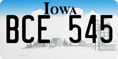 IA license plate BCE545
