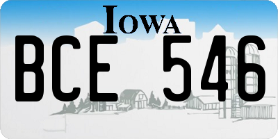 IA license plate BCE546