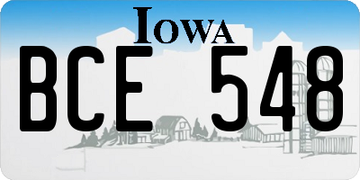 IA license plate BCE548