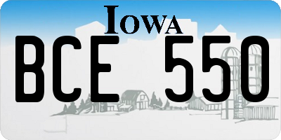 IA license plate BCE550
