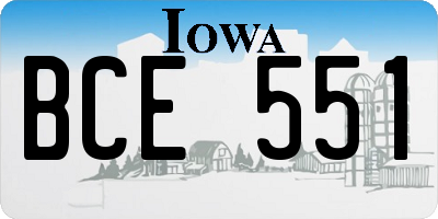 IA license plate BCE551