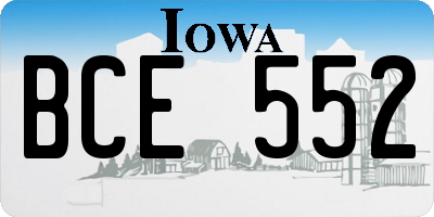 IA license plate BCE552