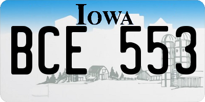 IA license plate BCE553