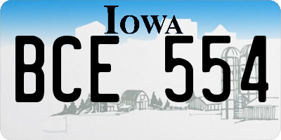 IA license plate BCE554