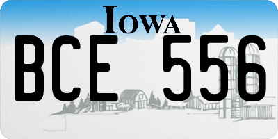 IA license plate BCE556