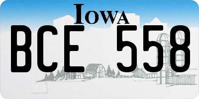 IA license plate BCE558