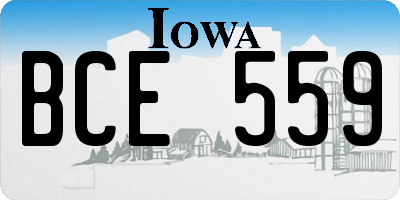 IA license plate BCE559