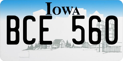 IA license plate BCE560
