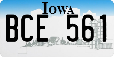 IA license plate BCE561