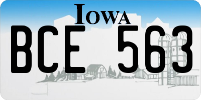 IA license plate BCE563