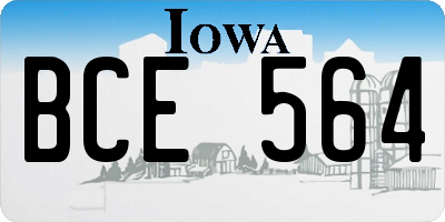 IA license plate BCE564