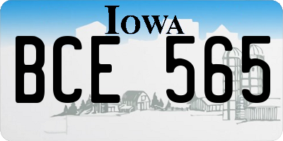 IA license plate BCE565
