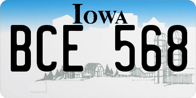 IA license plate BCE568