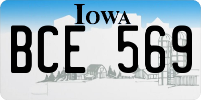 IA license plate BCE569