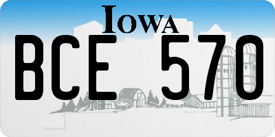 IA license plate BCE570