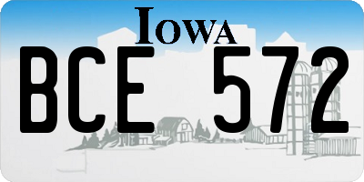 IA license plate BCE572