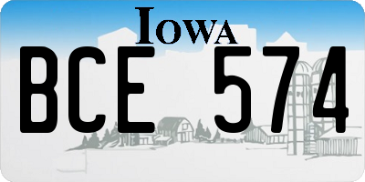 IA license plate BCE574