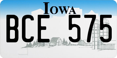IA license plate BCE575