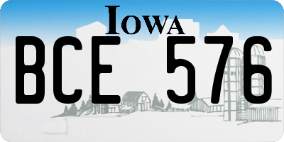 IA license plate BCE576