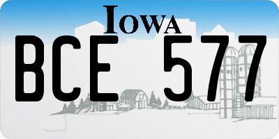 IA license plate BCE577