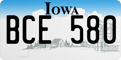 IA license plate BCE580