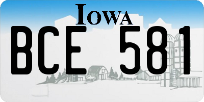 IA license plate BCE581
