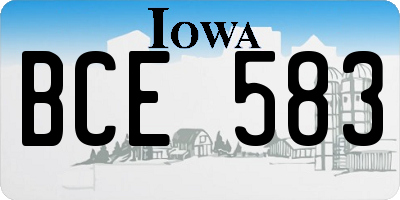 IA license plate BCE583