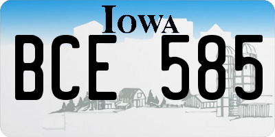 IA license plate BCE585