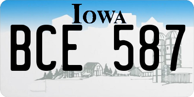 IA license plate BCE587