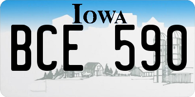 IA license plate BCE590