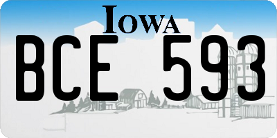 IA license plate BCE593