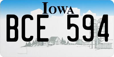 IA license plate BCE594