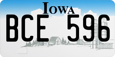 IA license plate BCE596