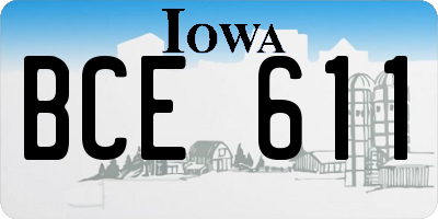 IA license plate BCE611