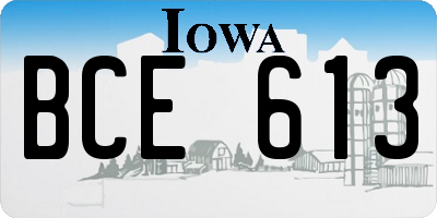 IA license plate BCE613