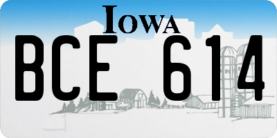 IA license plate BCE614