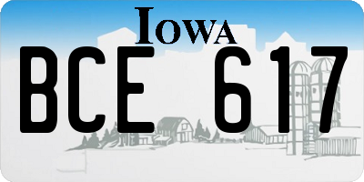 IA license plate BCE617