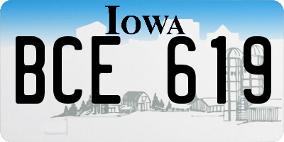 IA license plate BCE619