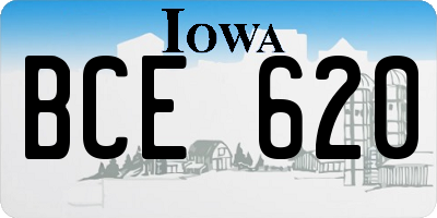 IA license plate BCE620