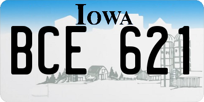 IA license plate BCE621