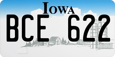 IA license plate BCE622