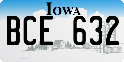 IA license plate BCE632