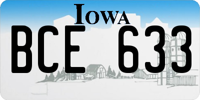 IA license plate BCE633